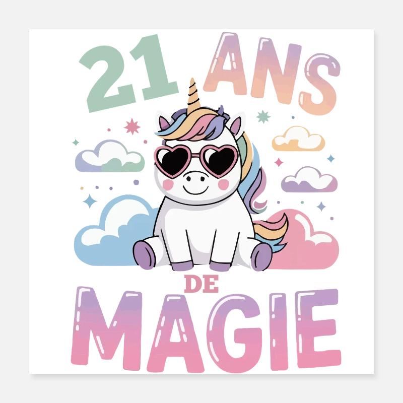 21 ans de magie Poster 40 x 40 cm