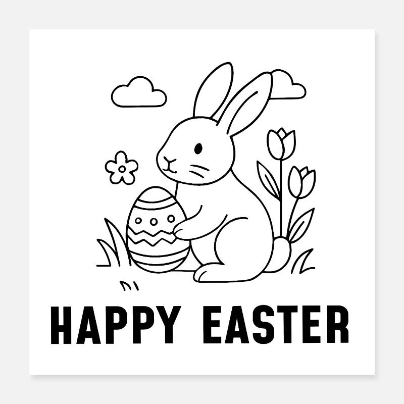 Happy Easter Poster 40x40 cm