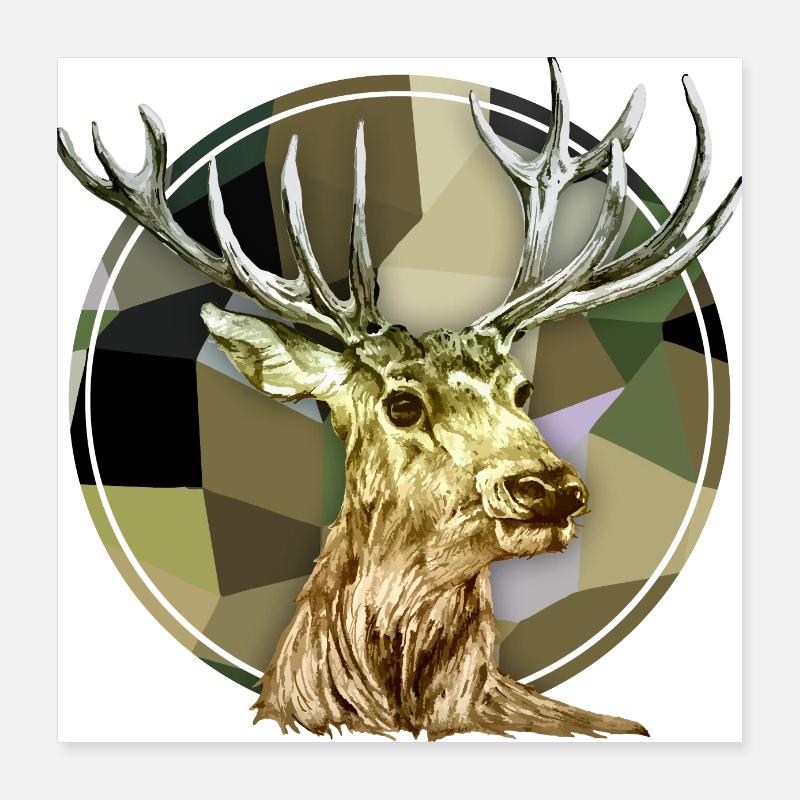 Cerf Poster 40 x 40 cm