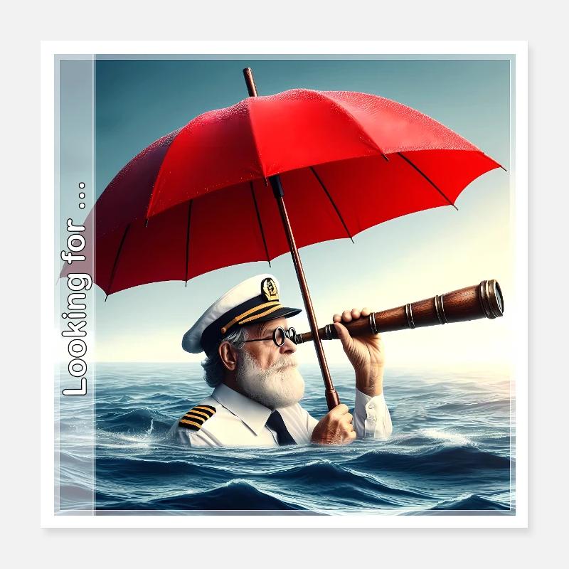 Captain - Poster 16" x 16" (40x40 cm) - white