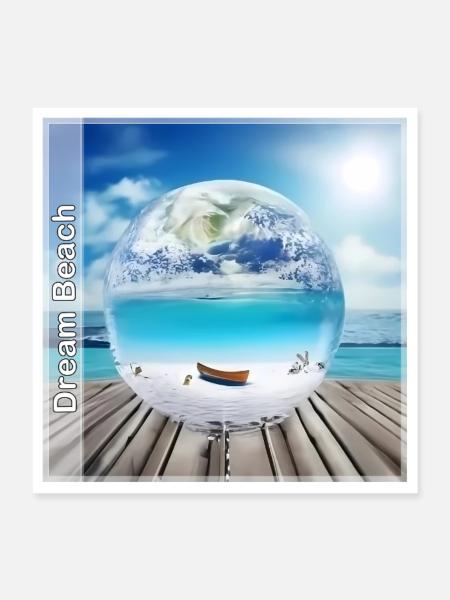 Strand - Poster 40x40 cm - Weiß