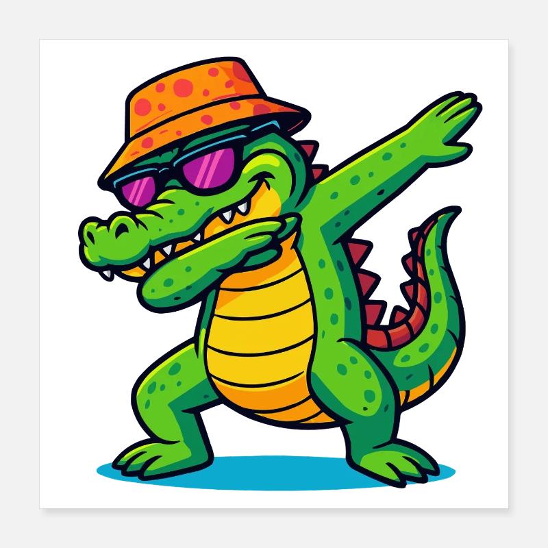 Tamponnage de crocodile Poster 40 x 40 cm
