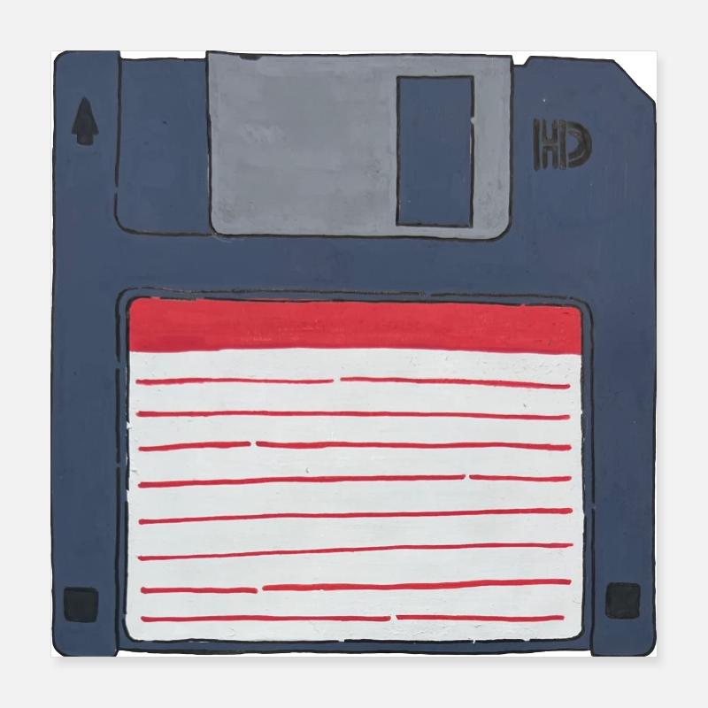Diskette Retro Vintage Old school 80er 90er Poster 40x40 cm