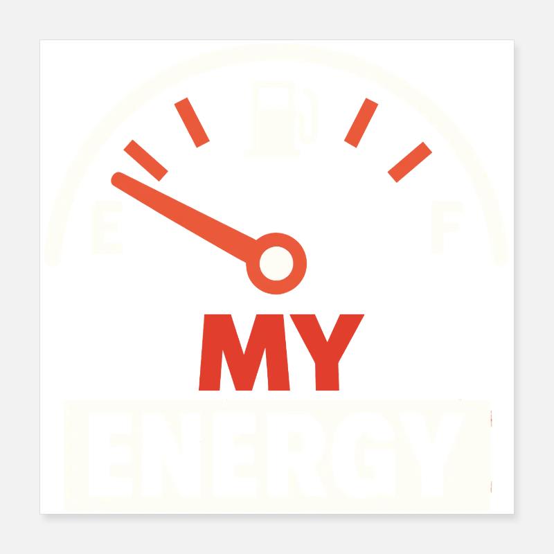 Running on Empty Funny Low Energy Mood Poster 16" x 16" (40x40 cm)
