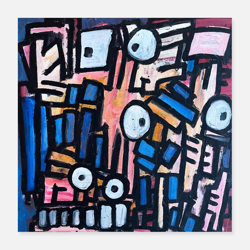 Regards sur les ruines – composition abstraite Poster 40 x 40 cm