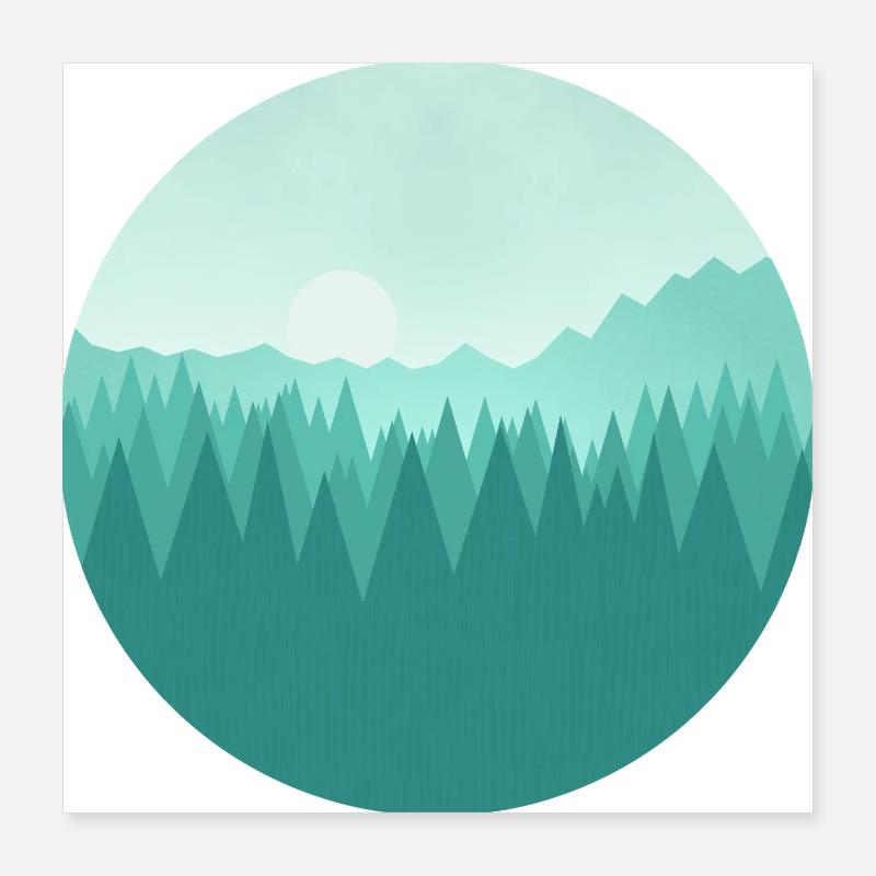 Berglandschaft - Poster 40x40 cm - Weiß
