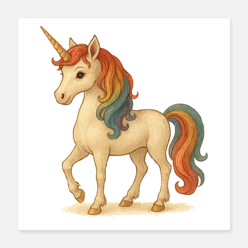 licorne Poster 40 x 40 cm