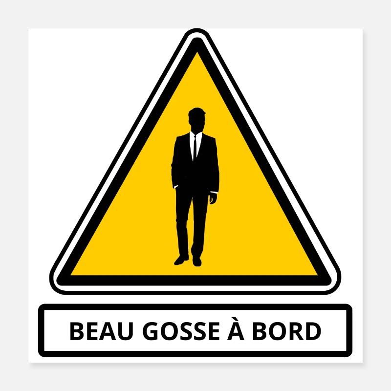 Hübscher Kerl an Bord - Poster 40x40 cm - Weiß