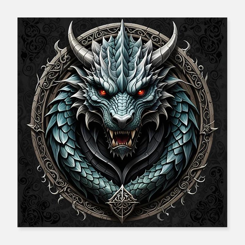 Dragon Poster 16" x 16" (40x40 cm)