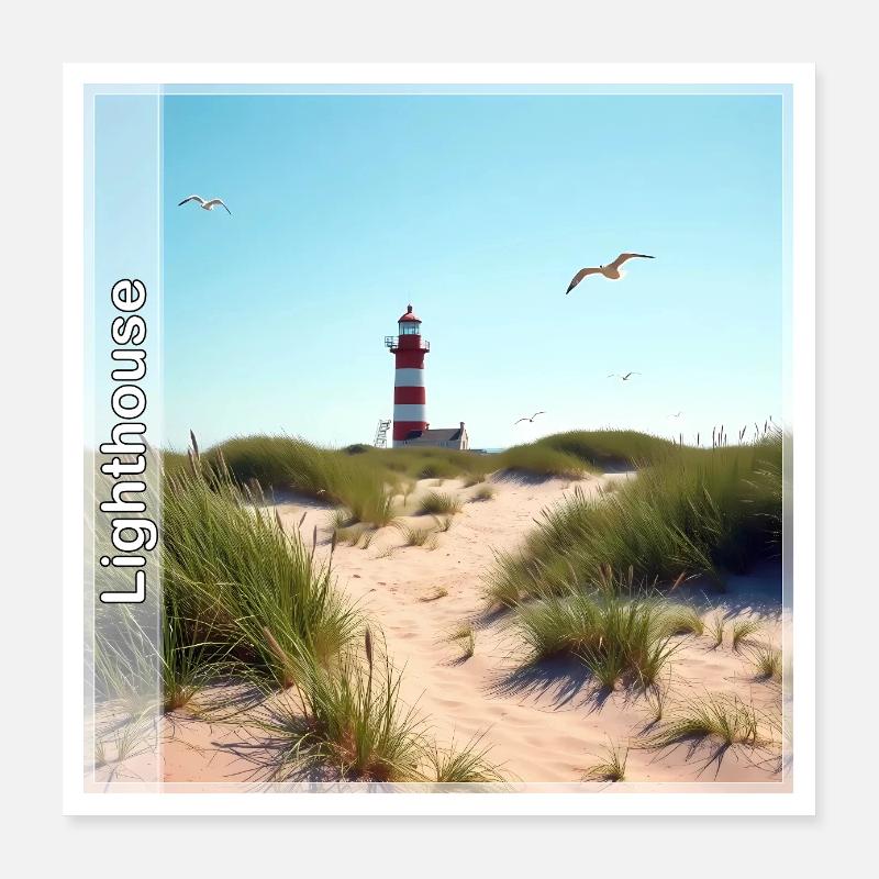Leuchtturm Poster 40x40 cm
