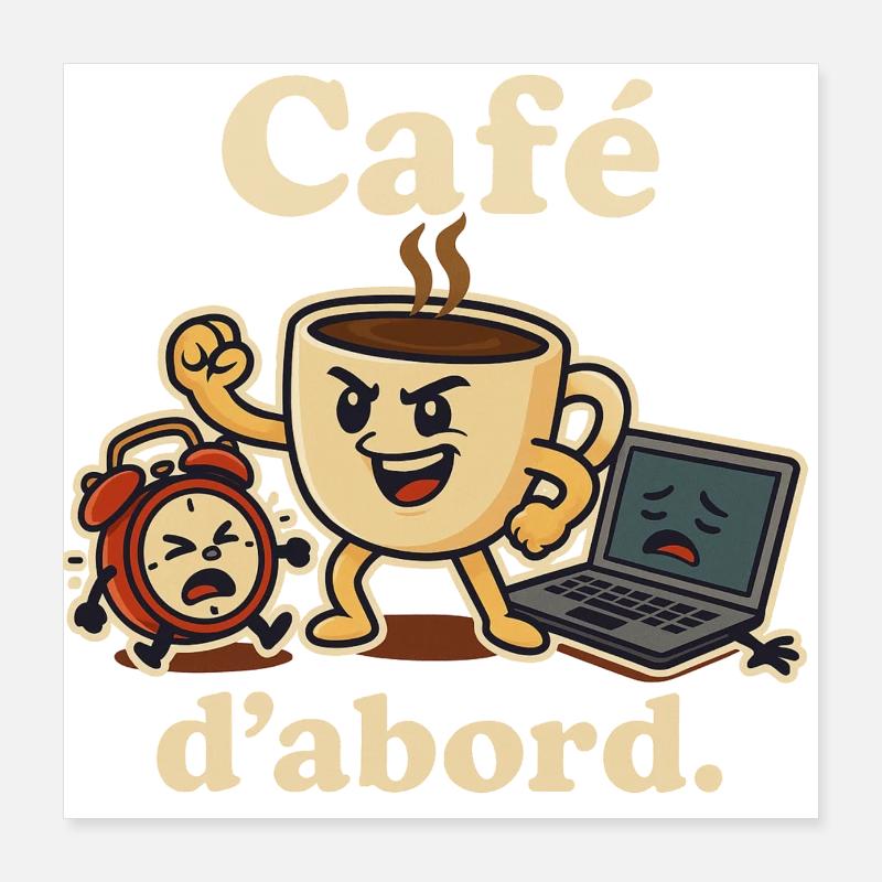 Coffee First Poster 16" x 16" (40x40 cm)