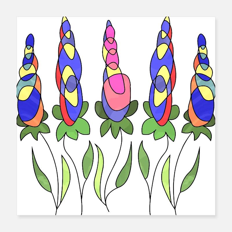 Blumen Poster 40x40 cm