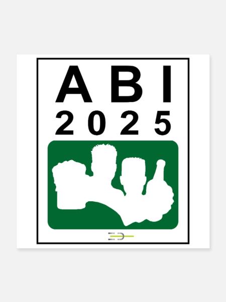 Bier Liga Logo ABI 2025 Grün - Poster 40x40 cm - Weiß - Vorne