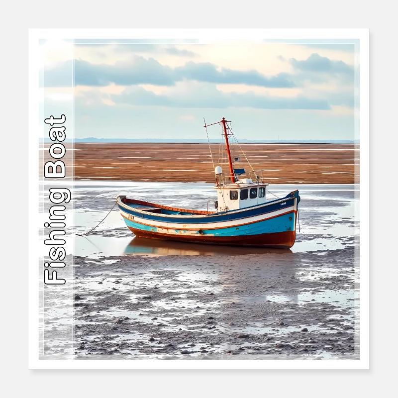 Bateau de pêche Poster 40 x 40 cm