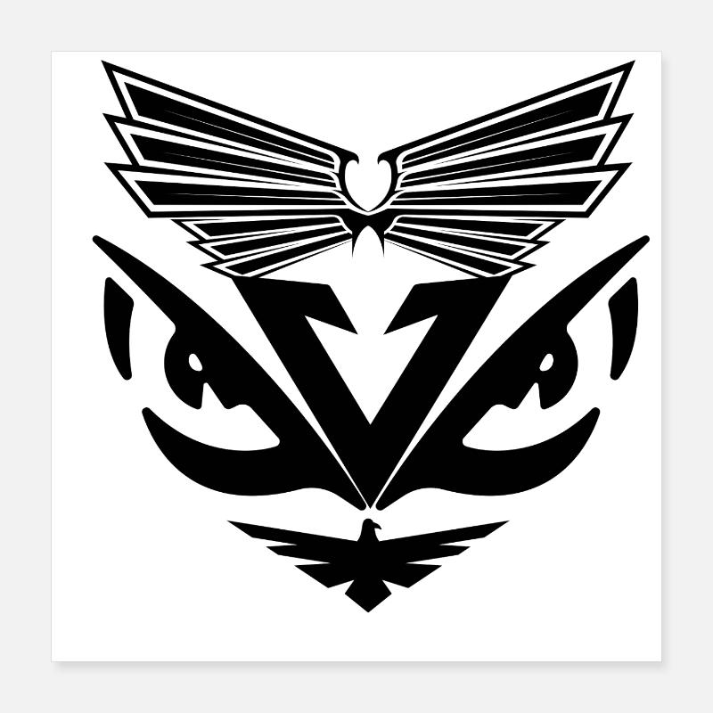 les yeux fixe en noir Poster 40x40 cm