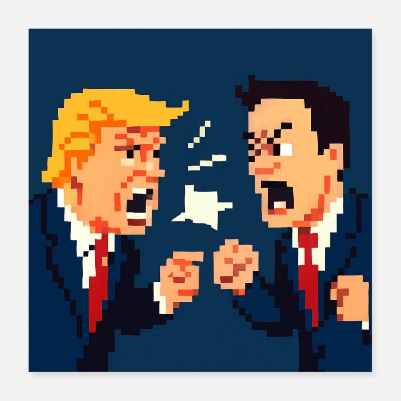 donald et elon ne s'aime plus Poster 40 x 40 cm