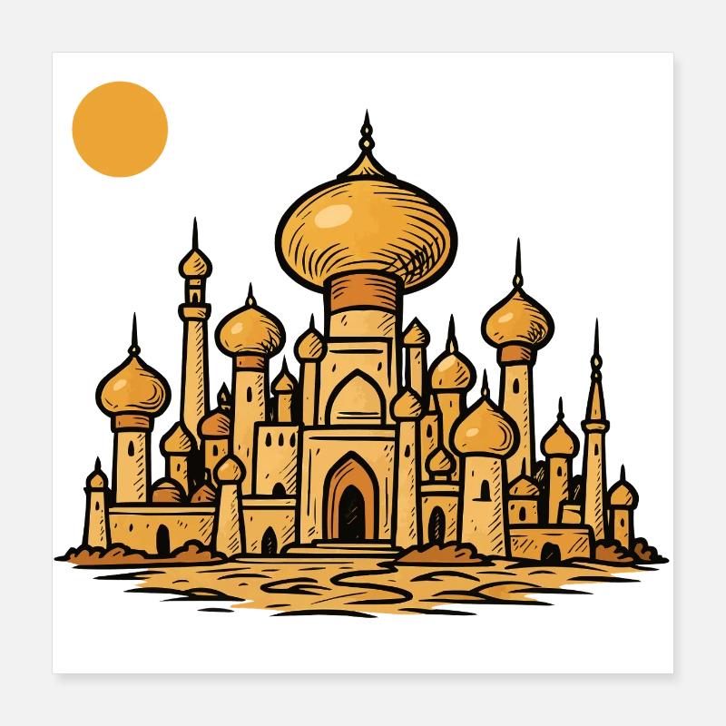 Cité arabe Poster 40 x 40 cm