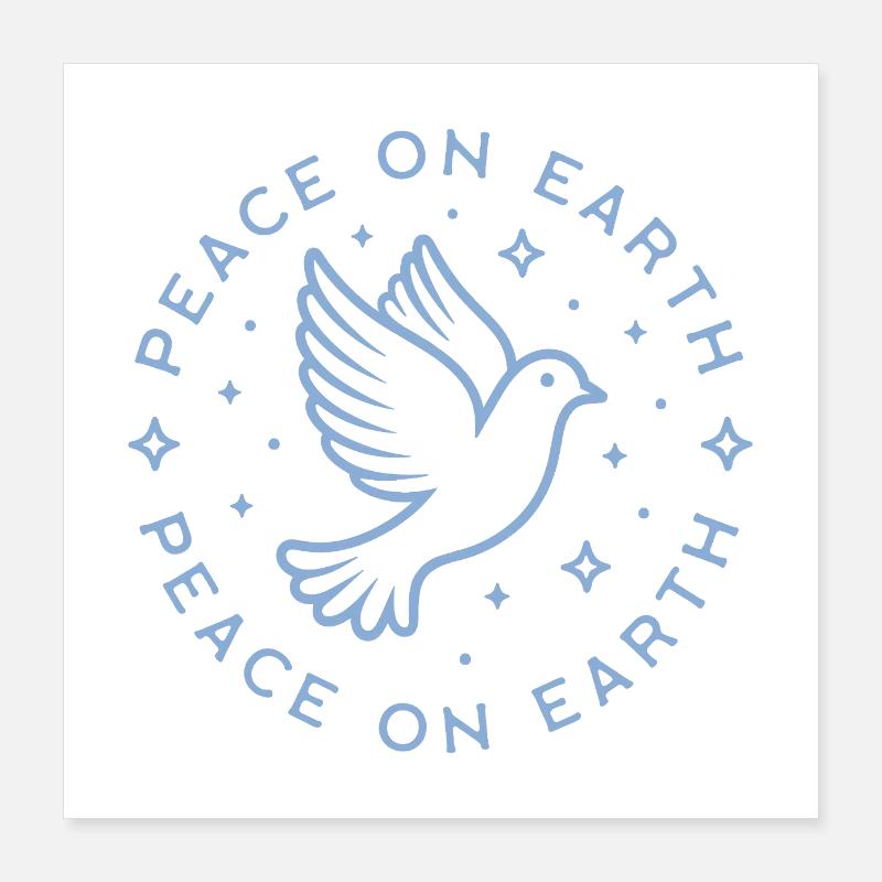 Friede auf Erden Blaue Taube Poster 40x40 cm