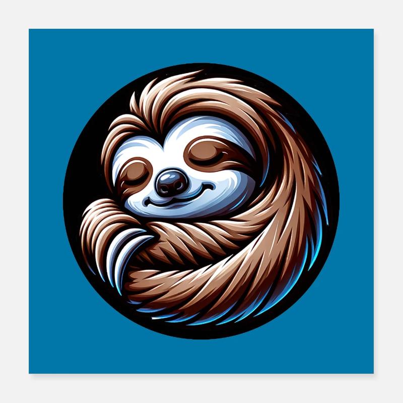 Faultier - cool bleiben immer mit der Ruhe Poster 40x40 cm