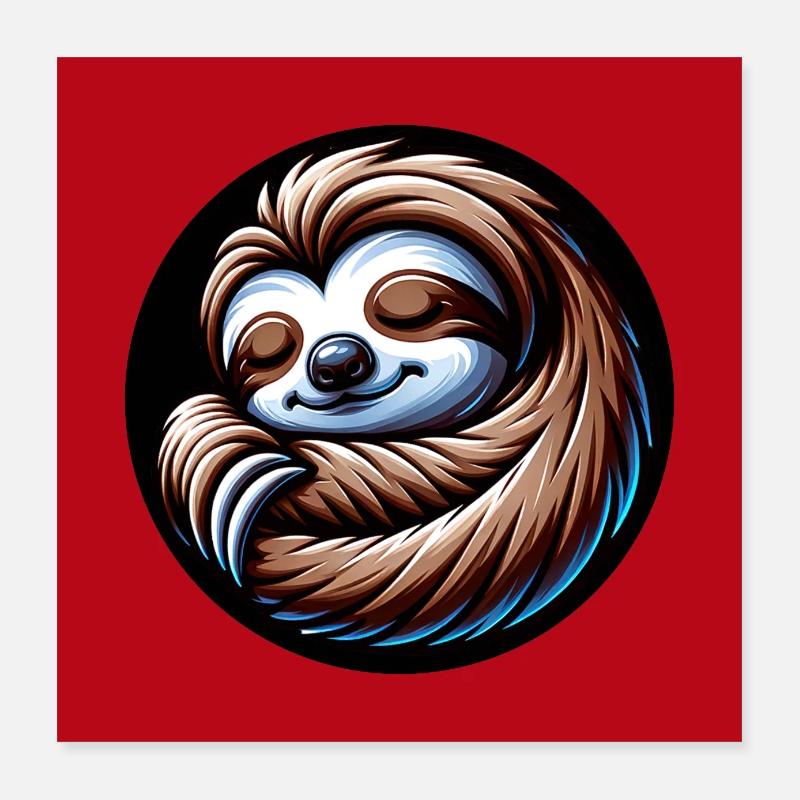 Sloth - always stay cool with the calm Poster 16" x 16" (40x40 cm)