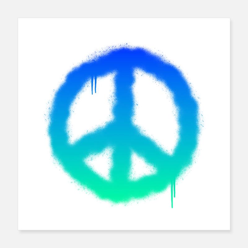 Le graffiti signe de paix Poster 40 x 40 cm