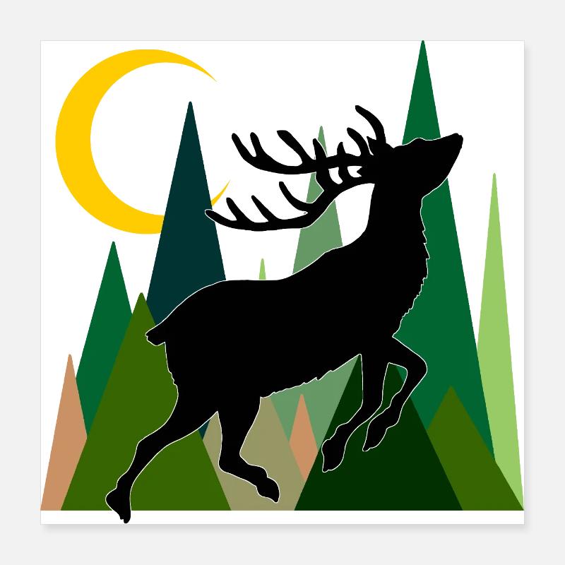 Cerf Poster 40 x 40 cm