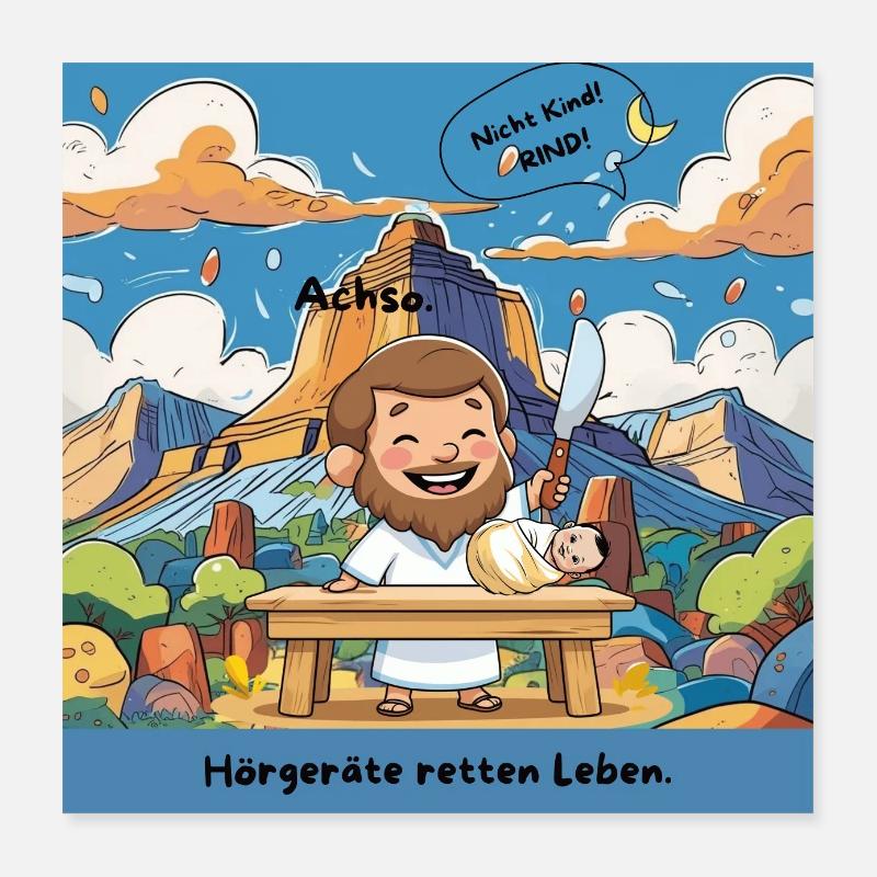Hörgeräte retten Leben. Poster 40x40 cm