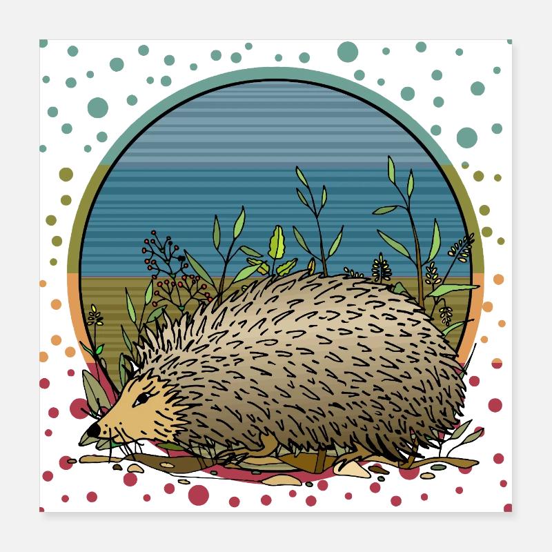 Hedgehog Poster 16" x 16" (40x40 cm)