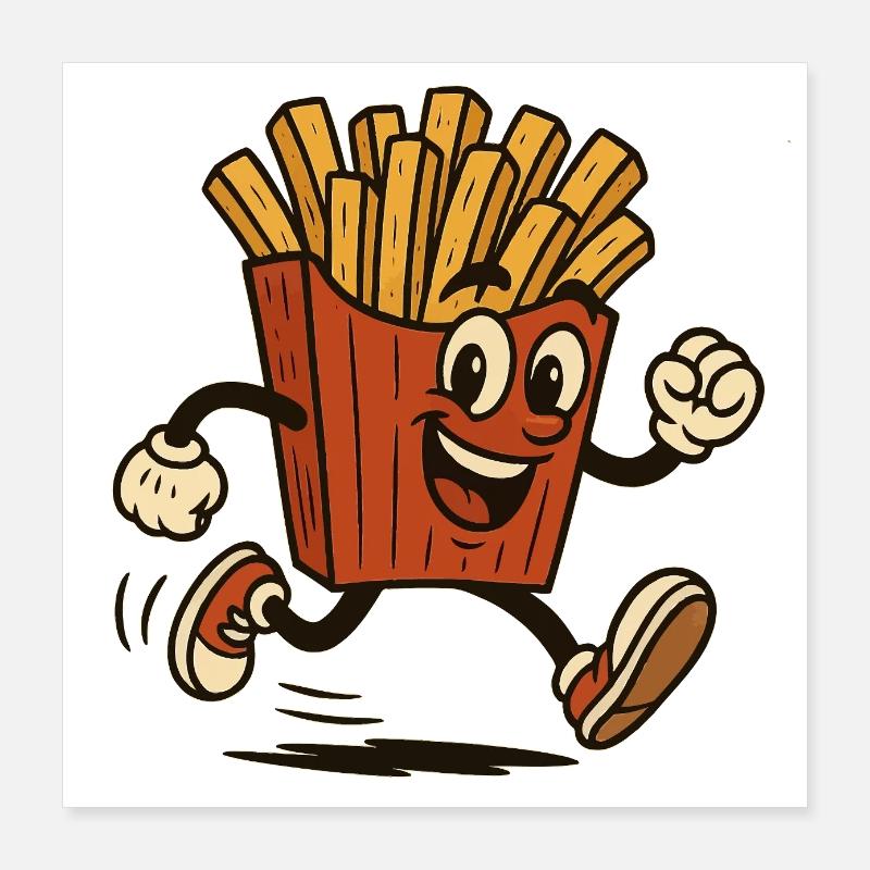 Frites colorées Poster 40 x 40 cm