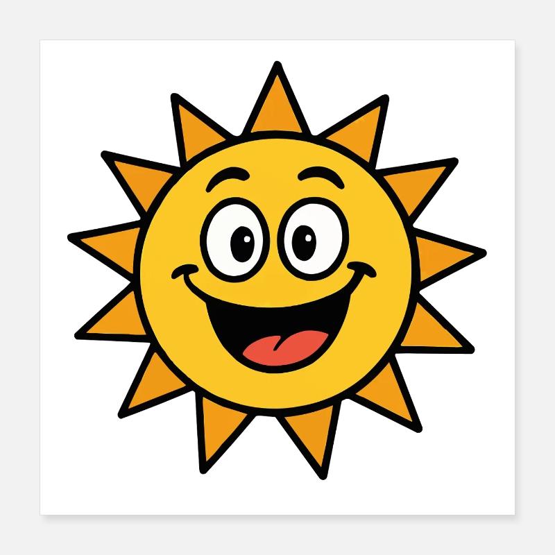 Bande dessinée du soleil Poster 40 x 40 cm