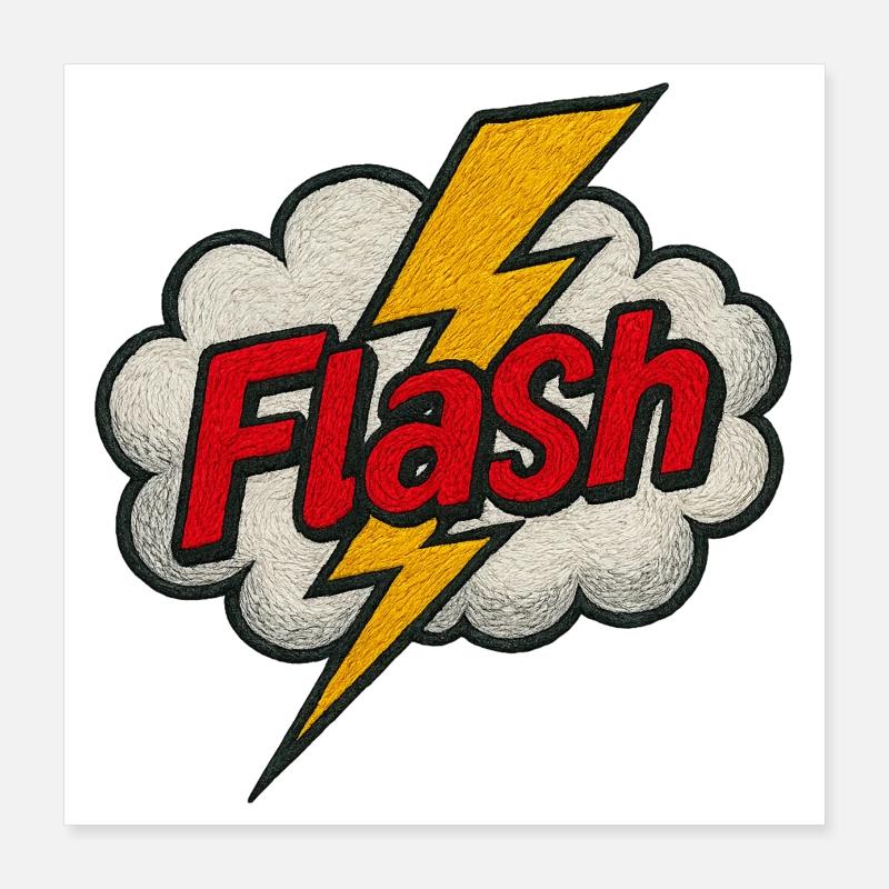 Flash - Wie der Blitz durchs Leben Poster 40x40 cm