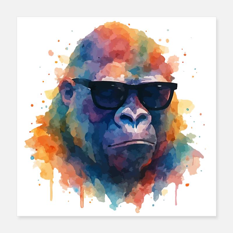 Lunettes de soleil Gorilla Poster 40 x 40 cm