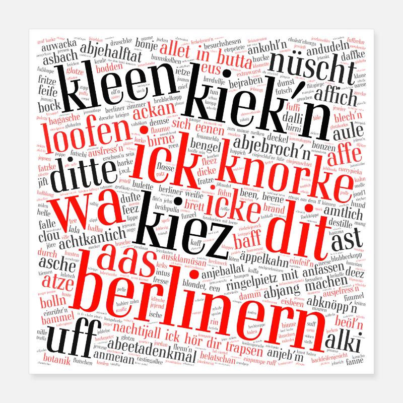 Berliner Schnauze – nuage de mots avec dialecte Poster 40 x 40 cm