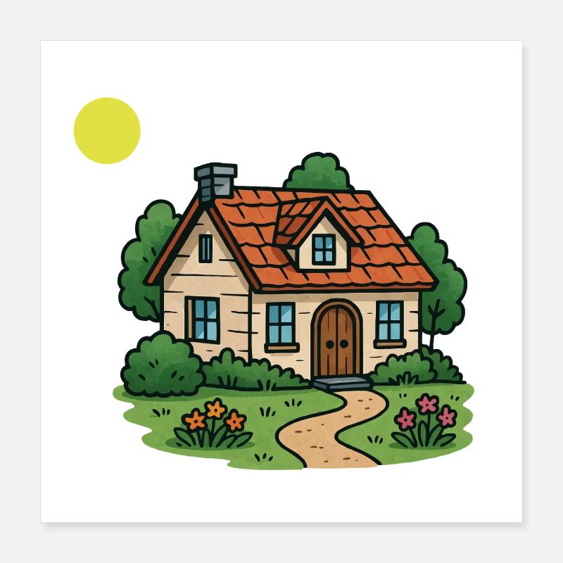 Maison Villa Poster 40 x 40 cm