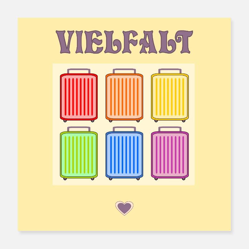 VIELFALT INKLUSION PRIDE KOFFER Poster 40x40 cm