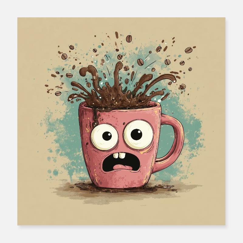 Caffeinated Chaos Poster 40x40 cm