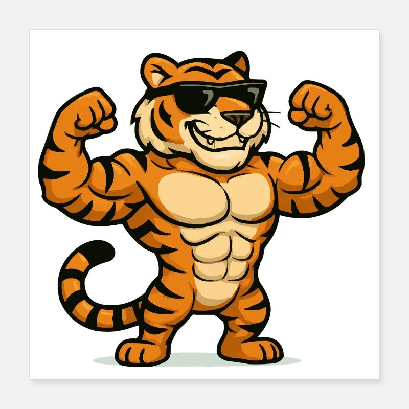 Tiger Muscles Poster 16" x 16" (40x40 cm)