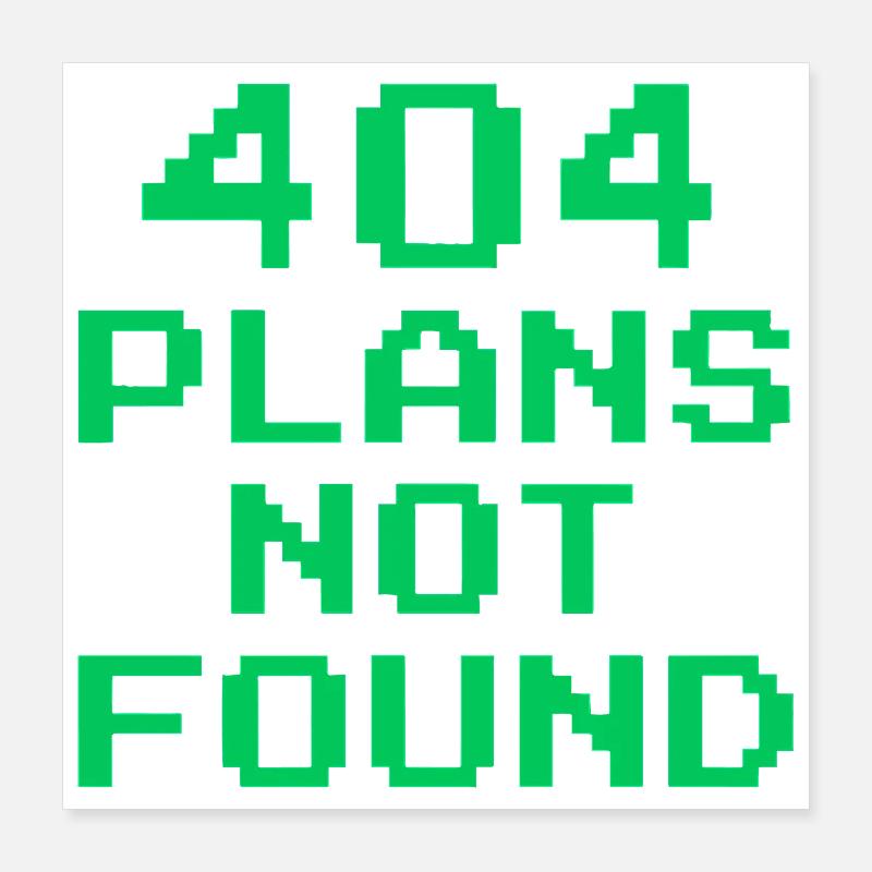 404 Plans introuvables | Mème d’arcade Pixel rétro Poster 40 x 40 cm