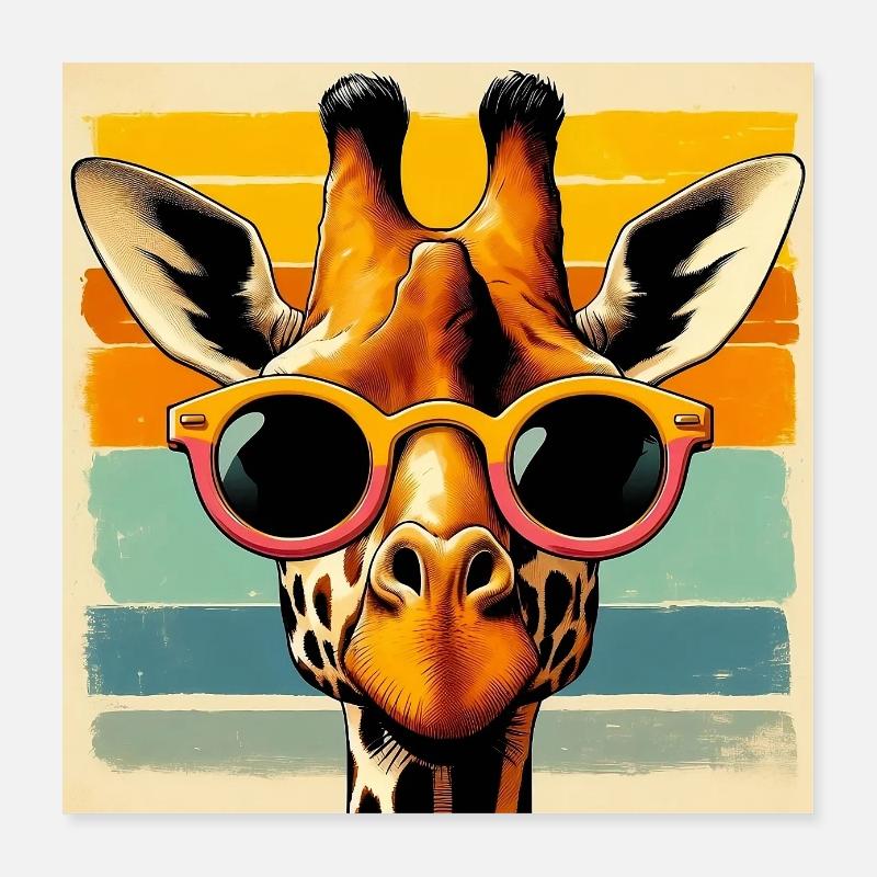 Giraffe Poster 40x40 cm