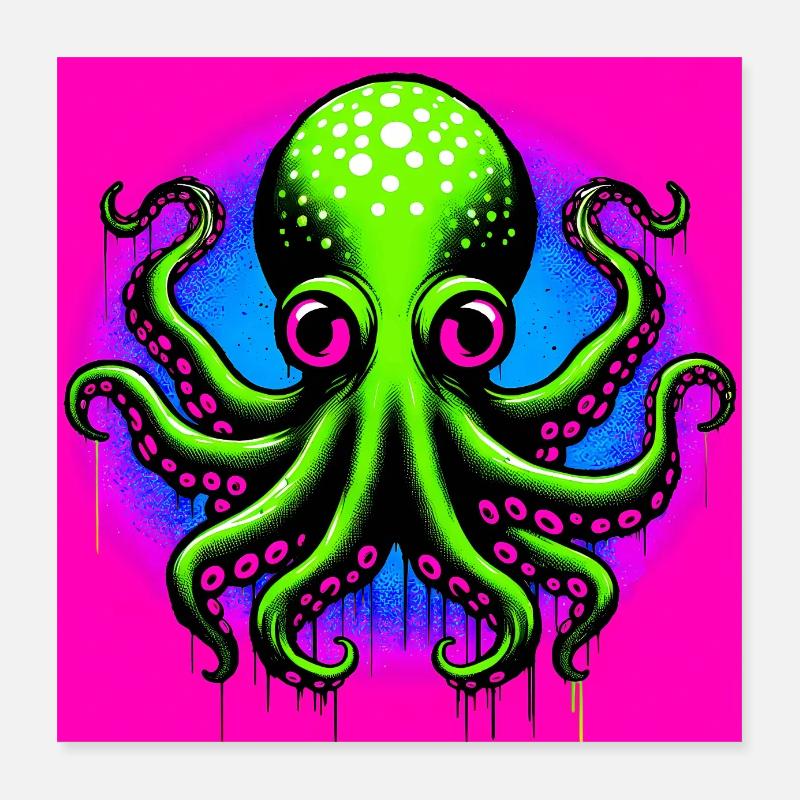Octopus Poster 16" x 16" (40x40 cm)