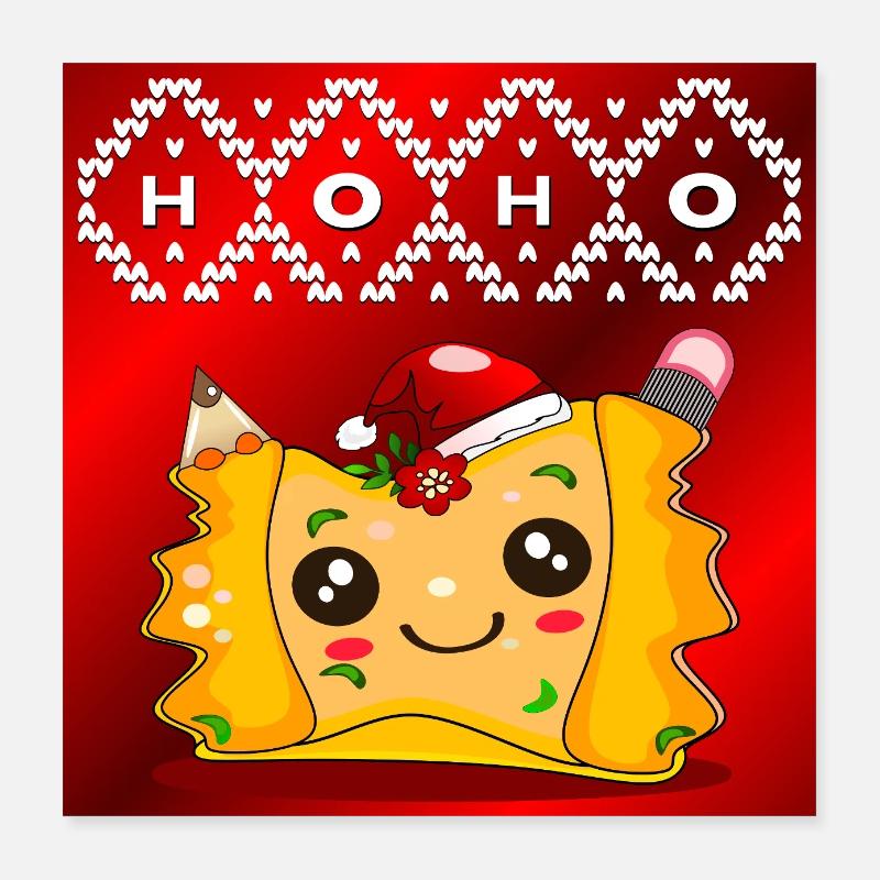 RAVIOLIS D’ENSEIGNANT D’ÉCOLE DE NOËL Poster 40 x 40 cm