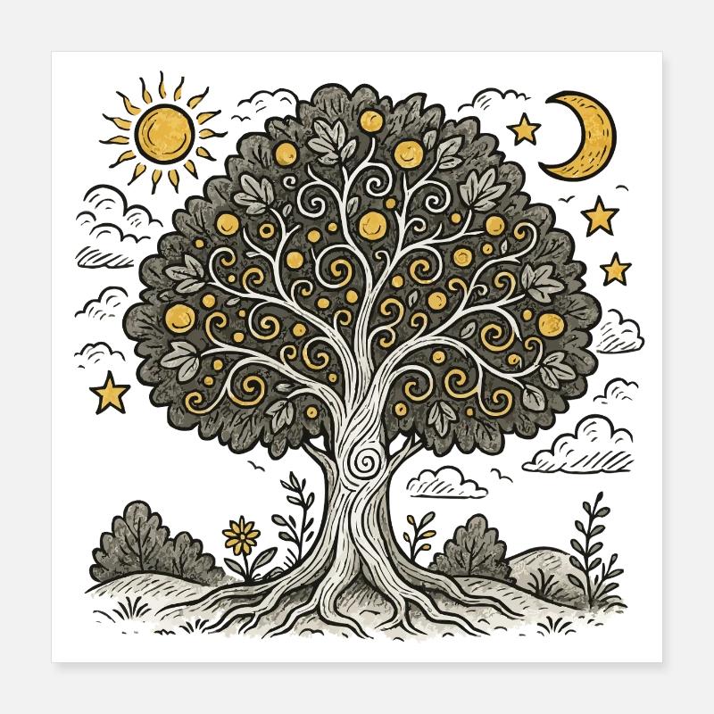 Arbre de vie 1 Poster 40 x 40 cm
