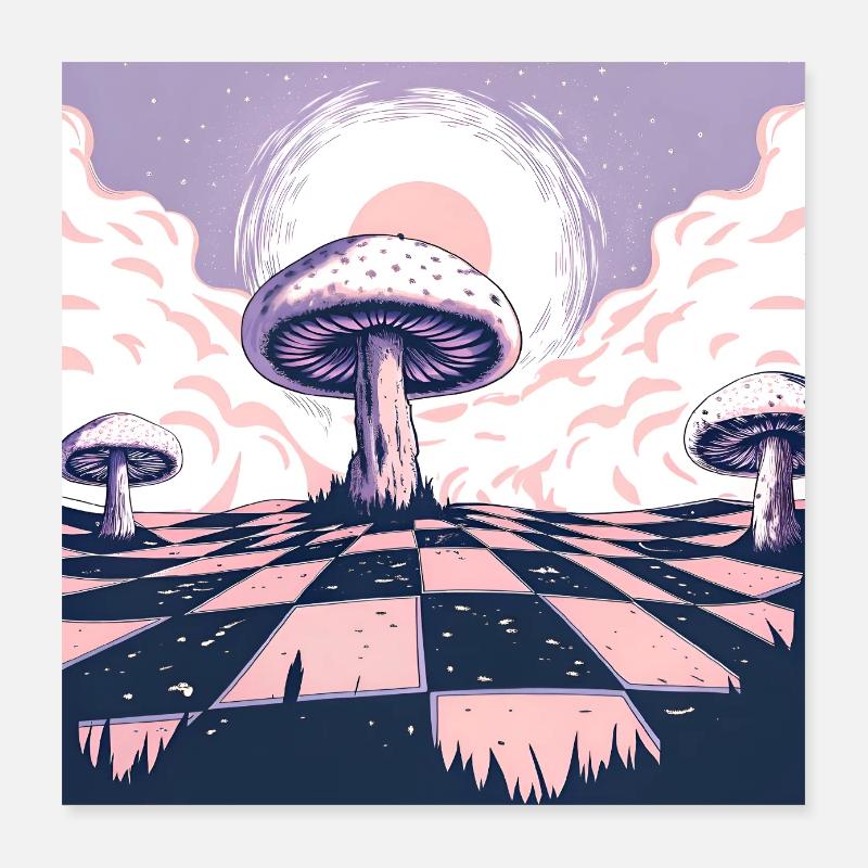 Dreamscape Champignon Pays des merveilles Poster 40 x 40 cm