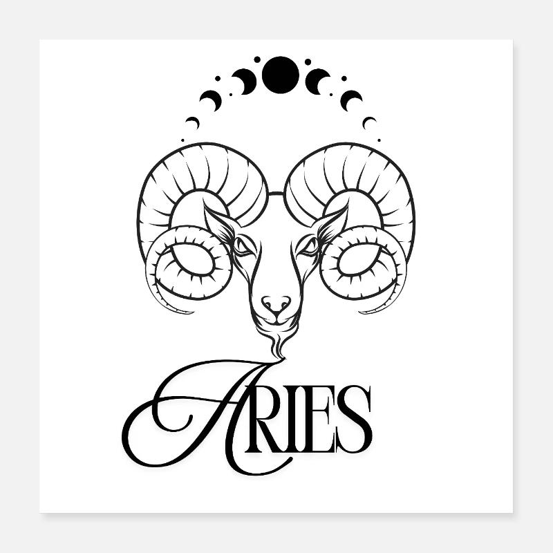 Aries Sternzeichen Widder Poster 40x40 cm