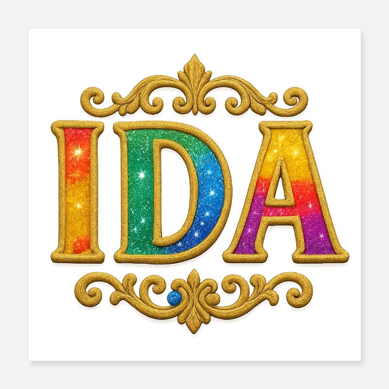 Paillettes dorées IDA Poster 40 x 40 cm