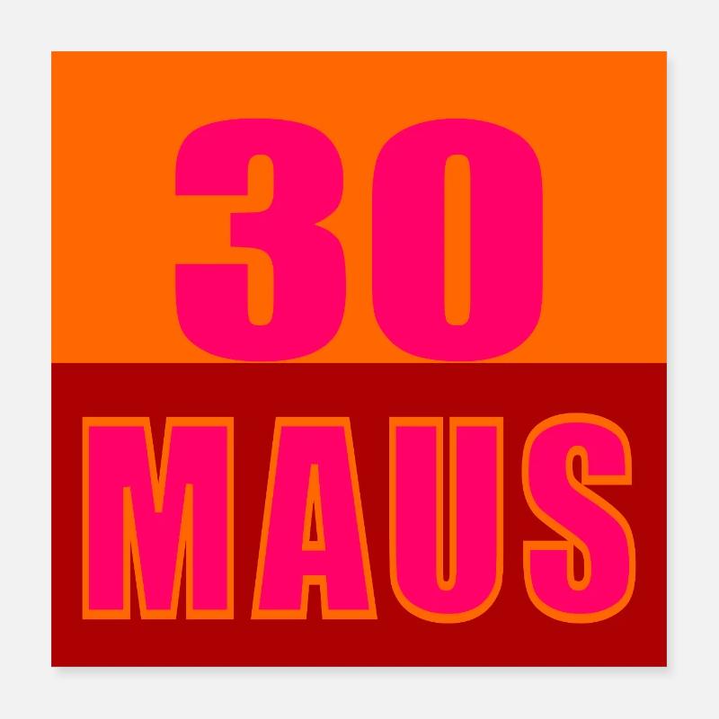 Souris 30e anniversaire Poster 40 x 40 cm