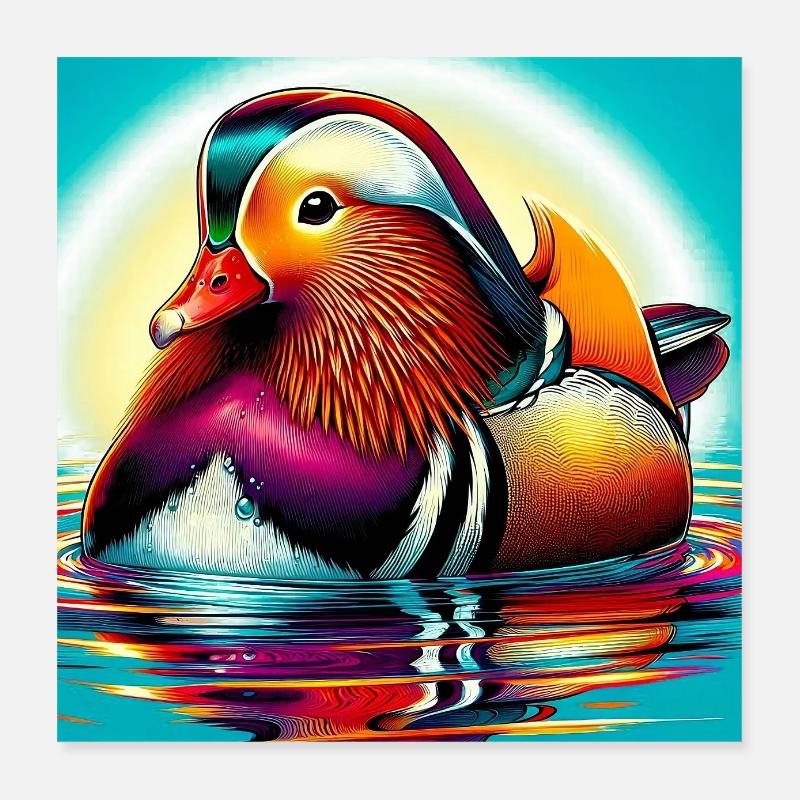 Canard mandarin Poster 40 x 40 cm