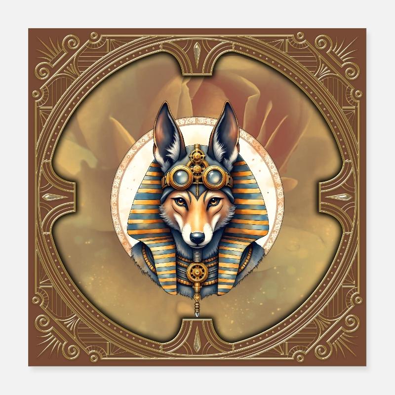Steampunk Pharao Fuchs Poster 40x40 cm