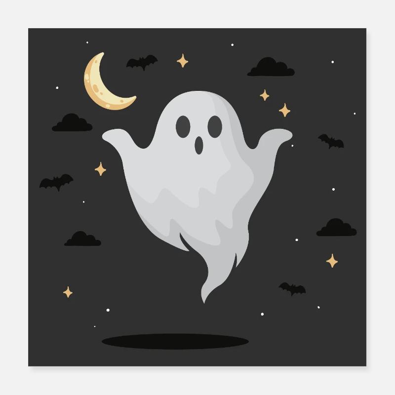 Night Ghost on Dark Background Poster 16" x 16" (40x40 cm)