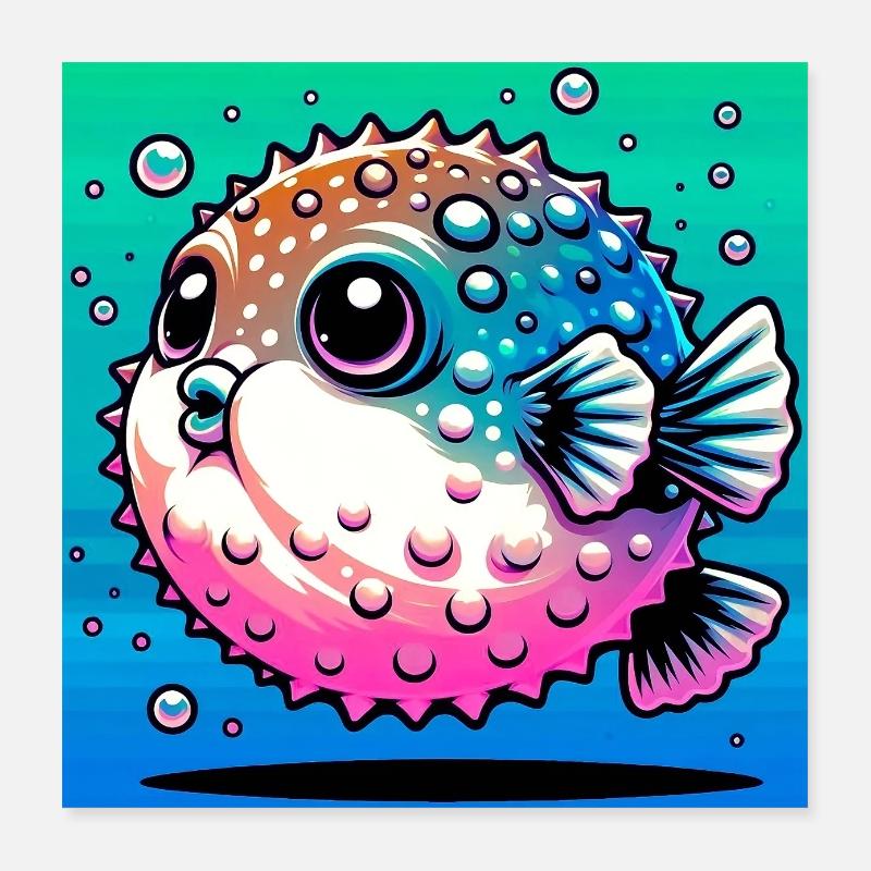 Kugelfisch Poster 40x40 cm